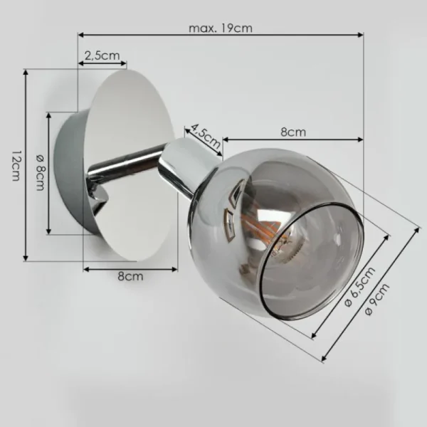 hofstein Applique murale Stranderod Chrome, 1 lumière* Lampes Modernes