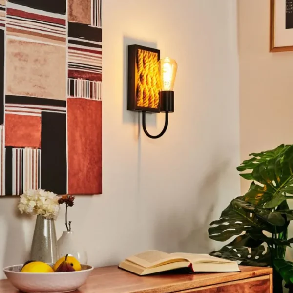 hofstein Applique murale Sulzano Brun, Noir, 1 lumière* Lampes Modernes