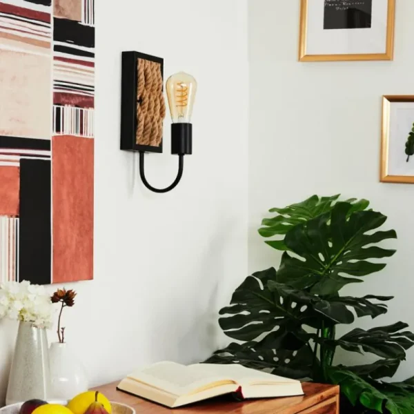 hofstein Applique murale Sulzano Brun, Noir, 1 lumière* Lampes Modernes