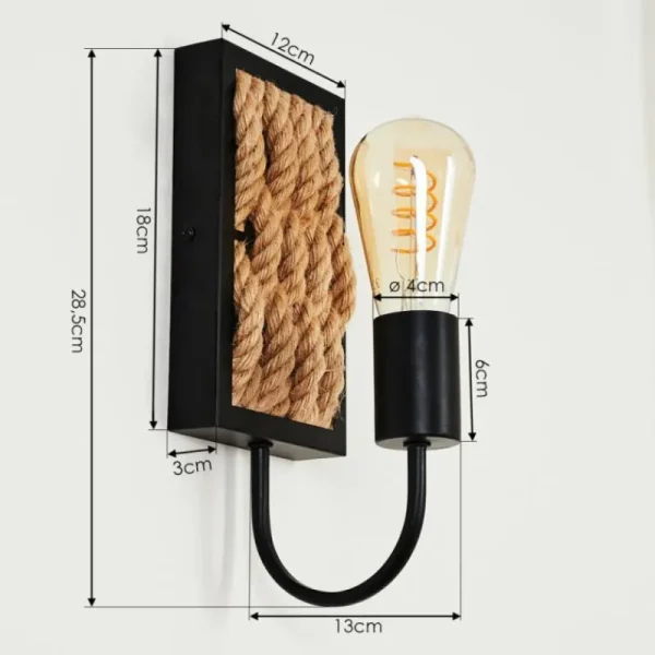hofstein Applique murale Sulzano Brun, Noir, 1 lumière* Lampes Modernes