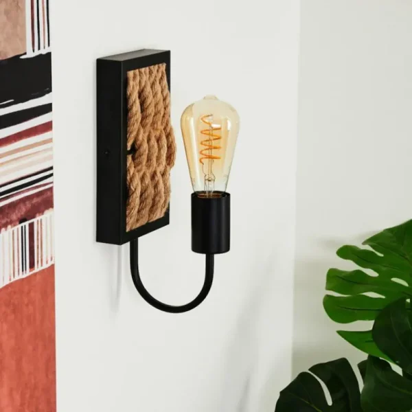 hofstein Applique murale Sulzano Brun, Noir, 1 lumière* Lampes Modernes