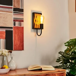 hofstein Applique murale Sulzano Brun, Noir, 1 lumière* Lampes Modernes