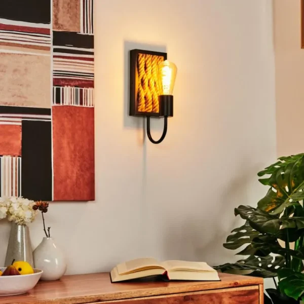hofstein Applique murale Sulzano Brun, Noir, 1 lumière* Lampes Modernes