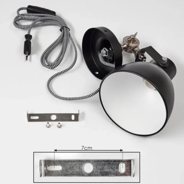 hofstein Applique murale Tilton Nickel mat, Noir, 1 lumière* Lampes Modernes