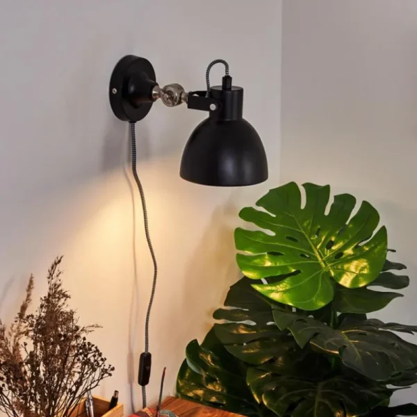 hofstein Applique murale Tilton Nickel mat, Noir, 1 lumière* Lampes Modernes