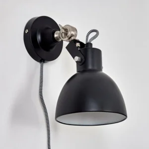 hofstein Applique murale Tilton Nickel mat, Noir, 1 lumière* Lampes Modernes