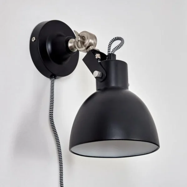 hofstein Applique murale Tilton Nickel mat, Noir, 1 lumière* Lampes Modernes