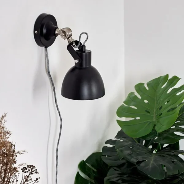 hofstein Applique murale Tilton Nickel mat, Noir, 1 lumière* Lampes Modernes