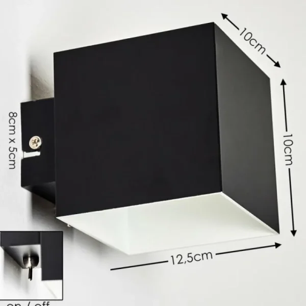 hofstein Applique murale Varco Noir, 1 lumière* Lampes Modernes