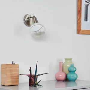 hofstein Applique murale Warga LED Nickel mat, 1 lumière* Lampes En Verre