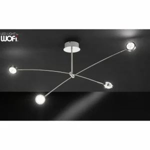 Luminaires Wofi Applique murale WOFI SLIGO LED Nickel mat, 8 lumières* Lampes En Verre