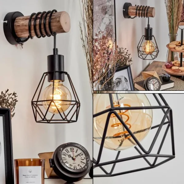 hofstein Applique murale Yaak Écru, Noir, 1 lumière* Lampes Modernes