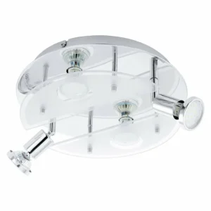 Luminaires Eglo Applique ou plafonnier Eglo CABO 1 LED Chrome, 4 lumières* Lampes En Verre