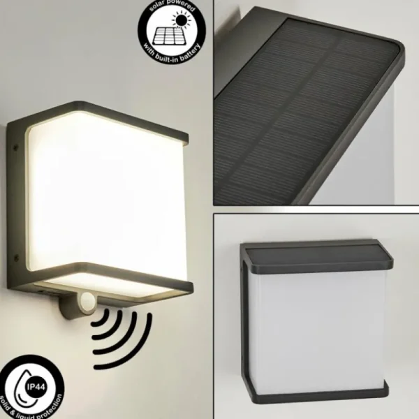 hofstein applique solaire Burseryd LED Noir, 1 lumière, Détecteur de mouvement* Lampes Modernes