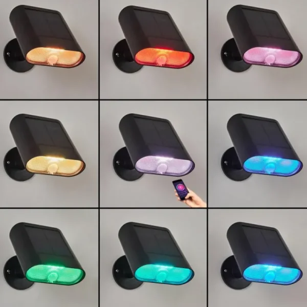 hofstein applique solaire Usmagama LED Noir, 1 lumière, Détecteur de mouvement* Lampes Modernes