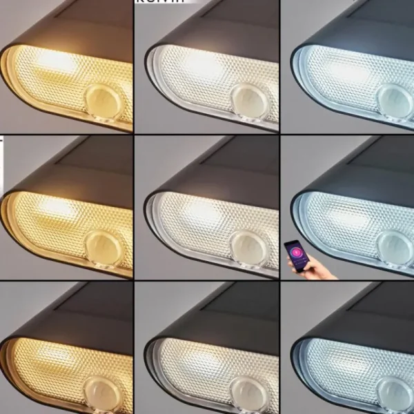 hofstein applique solaire Usmagama LED Noir, 1 lumière, Détecteur de mouvement* Lampes Modernes