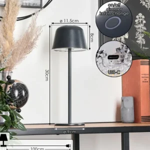 hofstein Asen Lampe de table d'extérieur, Lampe à poser LED Noir, 1 lumière* Lampes Modernes
