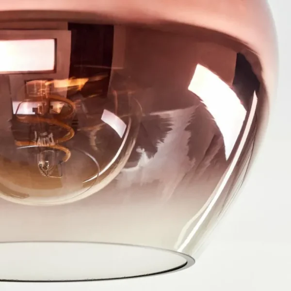 hofstein Azurara Plafonnier Chrome, Noir, 3 lumières* Lampes En Verre
