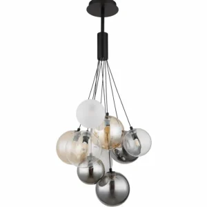 Luminaires Globo Lighting Ballgi Suspension Noir, 9 lumières* Lampes En Verre