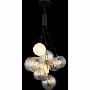 Luminaires Globo Lighting Ballgi Suspension Noir, 9 lumières* Lampes En Verre