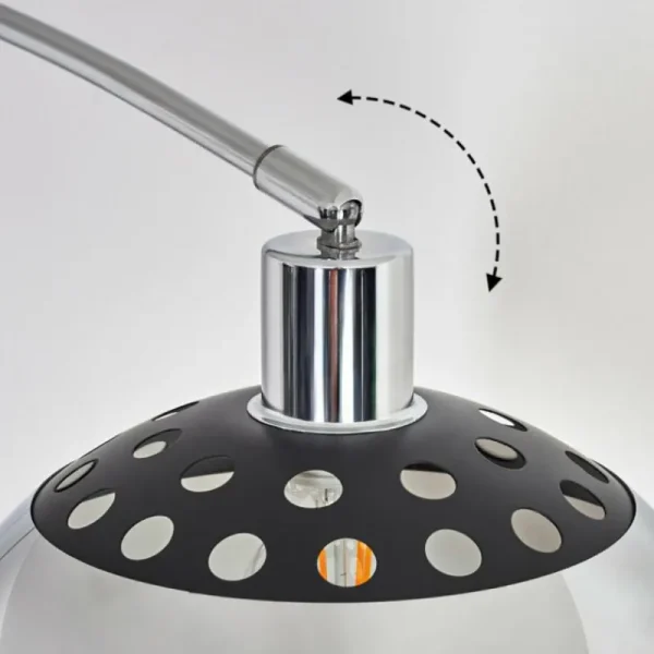 hofstein Baloca Lampadaire Chrome, Noir, 1 lumière* Lampes Modernes