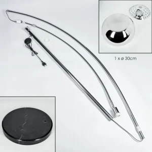 hofstein Baloca Lampadaire Chrome, Noir, 1 lumière* Lampes Modernes