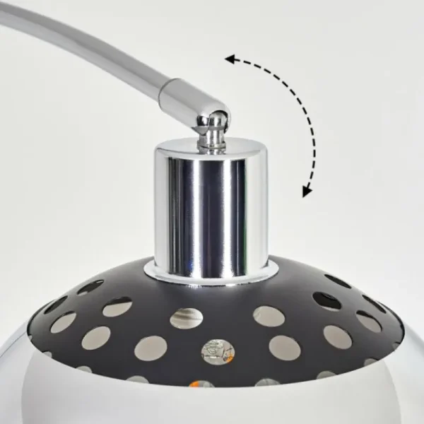 hofstein Baloca Lampadaire Chrome, Noir, 1 lumière* Lampes Modernes