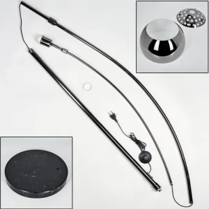 hofstein Baloca Lampadaire Chrome, Noir, 1 lumière* Lampes Modernes