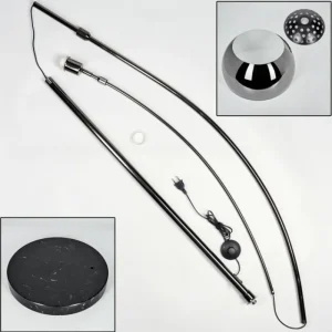 hofstein Baloca Lampadaire Chrome, Noir, 1 lumière* Lampes Modernes