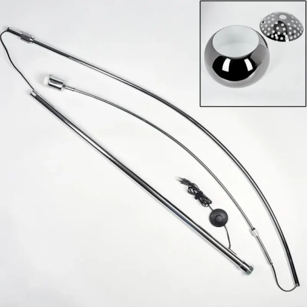 hofstein Baloca Lampadaire Chrome, Noir, 1 lumière* Lampes Modernes