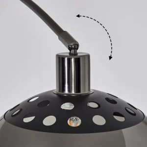 hofstein Baloca Lampadaire Chrome, Noir, 1 lumière* Lampes Modernes