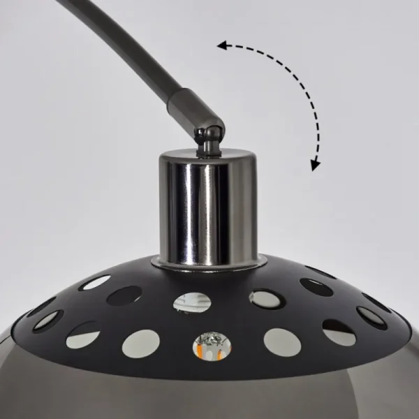 hofstein Baloca Lampadaire Chrome, Noir, 1 lumière* Lampes Modernes