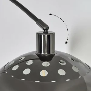 hofstein Baloca Lampadaire Chrome, Noir, 1 lumière* Lampes Modernes
