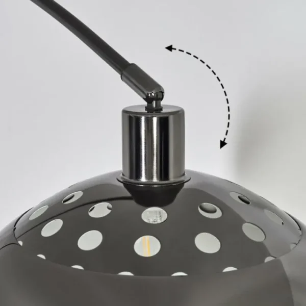 hofstein Baloca Lampadaire Chrome, Noir, 1 lumière* Lampes Modernes
