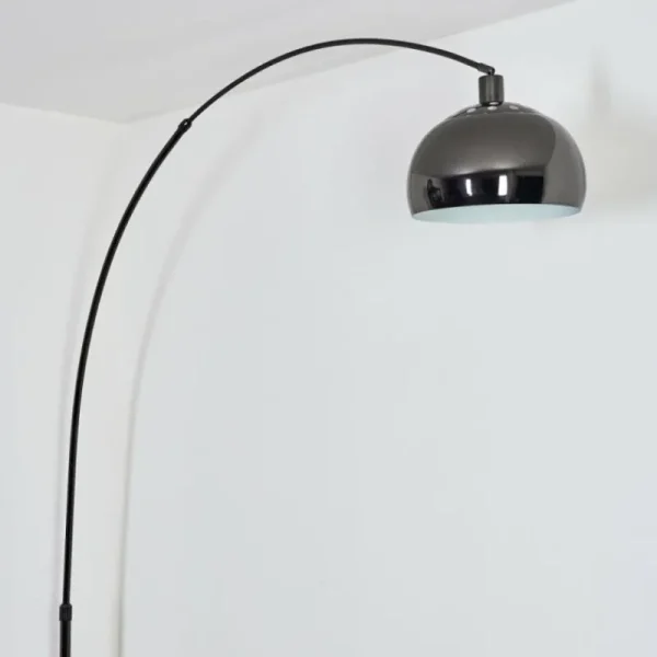 hofstein Baloca Lampadaire Chrome, Noir, 1 lumière* Lampes Modernes