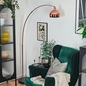 hofstein Baloca Lampadaire Cuivre, Noir, 1 lumière* Lampes Modernes