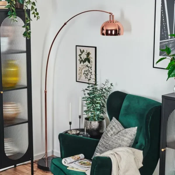 hofstein Baloca Lampadaire Cuivre, Noir, 1 lumière* Lampes Modernes