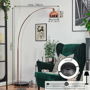 hofstein Baloca Lampadaire Cuivre, Noir, 1 lumière* Lampes Modernes
