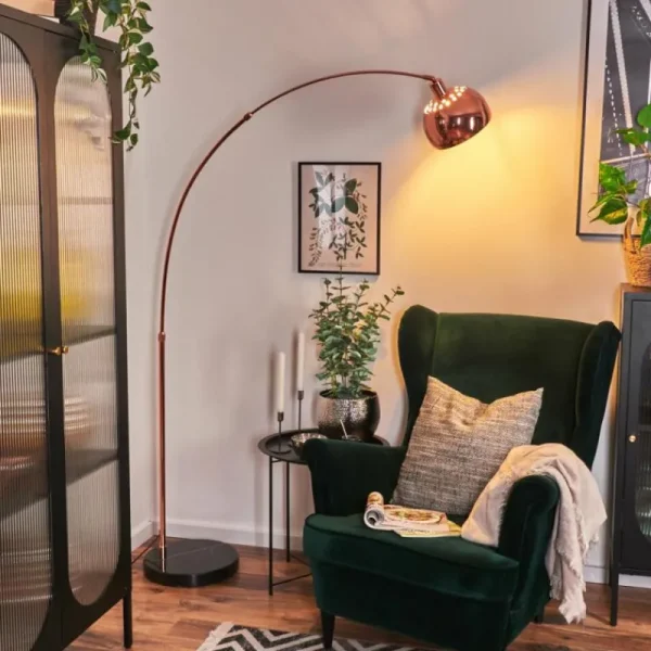 hofstein Baloca Lampadaire Cuivre, Noir, 1 lumière* Lampes Modernes
