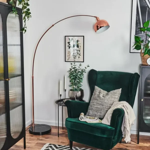 hofstein Baloca Lampadaire Cuivre, Noir, 1 lumière* Lampes Modernes