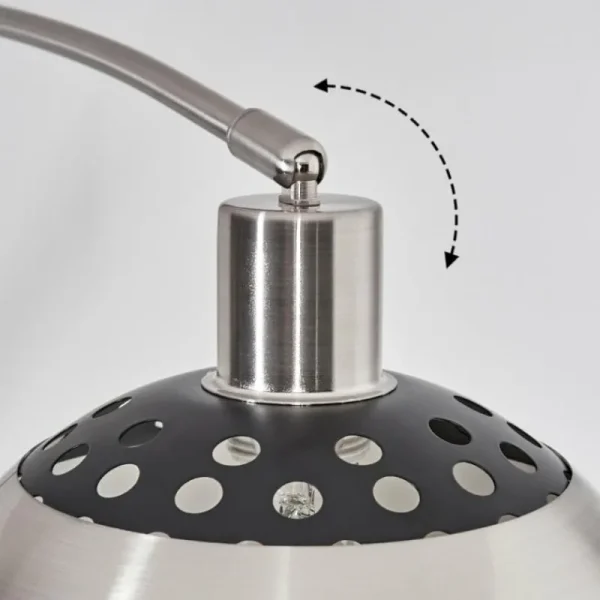 hofstein Baloca Lampadaire Nickel mat, Noir, 1 lumière* Lampes Modernes