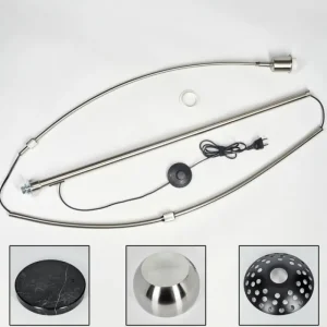 hofstein Baloca Lampadaire Nickel mat, Noir, 1 lumière* Lampes Modernes