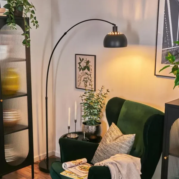 hofstein Baloca Lampadaire Noir, 1 lumière* Lampes Modernes