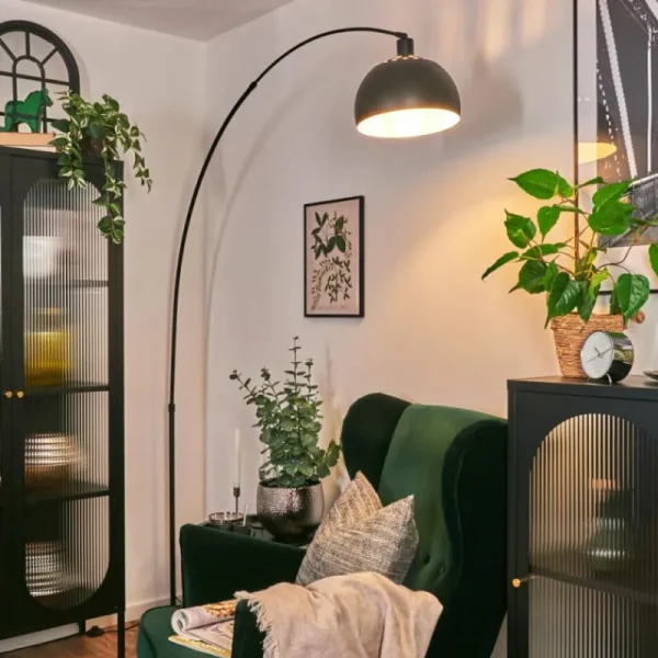 hofstein Baloca Lampadaire Noir, 1 lumière* Lampes Modernes