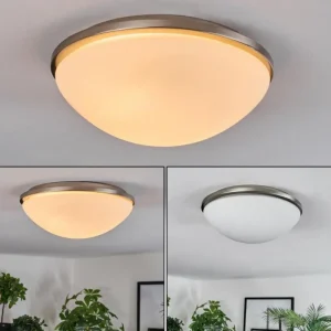 hofstein Banan Plafonnier, Spot de plafond Nickel mat, 2 lumières* Lampes En Verre