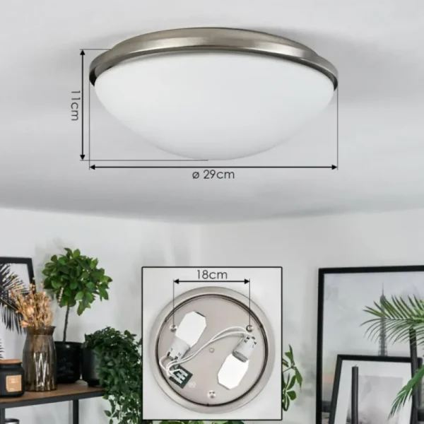 hofstein Banan Plafonnier, Spot de plafond Nickel mat, 2 lumières* Lampes En Verre