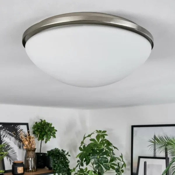 hofstein Banan Plafonnier, Spot de plafond Nickel mat, 2 lumières* Lampes En Verre