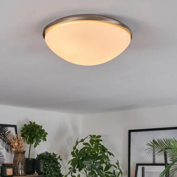 hofstein Banan Plafonnier, Spot de plafond Nickel mat, 2 lumières* Lampes En Verre