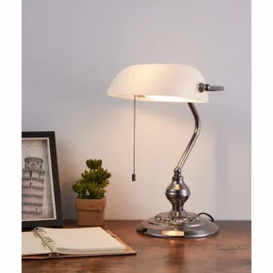 Luminaires Eglo BANKER Lampe à poser Nickel mat, 1 lumière* Lampes En Verre