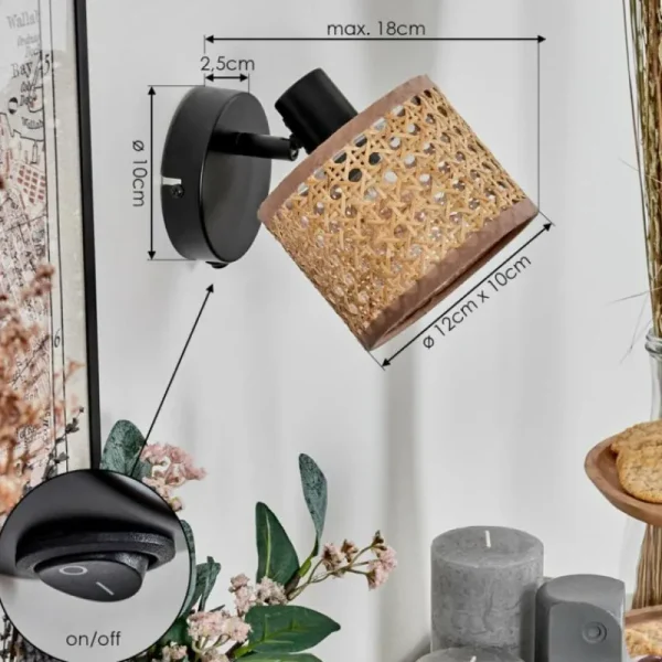 hofstein Barcos Applique murale Noir, 1 lumière* Lampes Modernes
